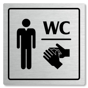 WC muži, 148x148mm, stříbrná, Arizona